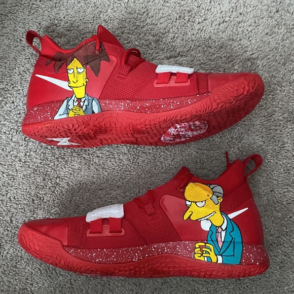 Ryan Nembhards Nike PG 2.5 University Red (Simpsons custom made)